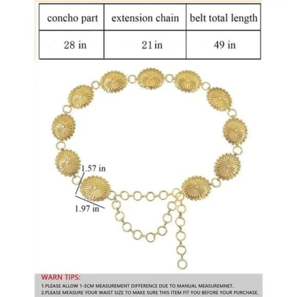 TOPACC Metal Chain Belt for Women Waist chains for Dresses Jeans Western Cowgirl